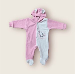 Osito Plush Rosado con Blanco Enterito para Bebé