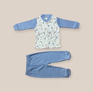 Pijama Bebé Celeste de Algodón