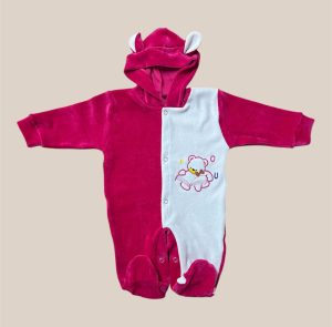 Osito Plush Fucsia con Blanco Enterito para Bebé
