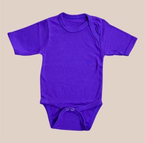 Body Manga Corta Morado de Algodón para Bebé