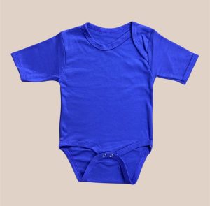 Body Manga Corta Azul de Algodón para Bebé