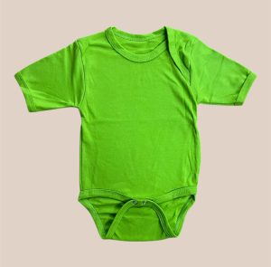 Body Manga Corta Verde Pistacho de Algodón para Bebé