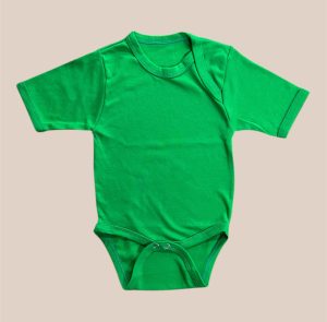 Body Manga Corta Verde de Algodón para Bebé