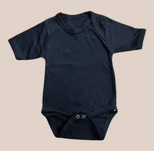 Body Manga Corta Azul Marino de Algodón para Bebé