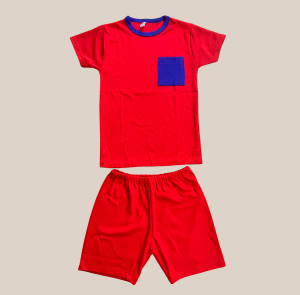 Conjunto Short y Polera Rojo de Algodón para Niño