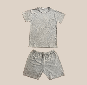 Conjunto Short y Polera Gris de Algodón para Niño