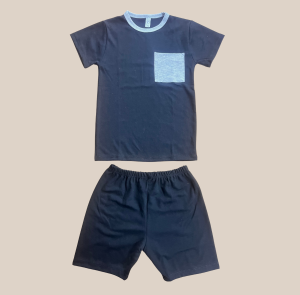 Conjunto Short y Polera Azul Marino de Algodón para Niño