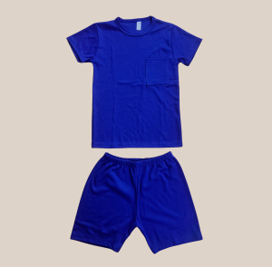 Conjunto Short y Polera Azul de Algodón para Niño